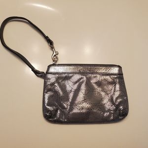 Coach pewter wristlet